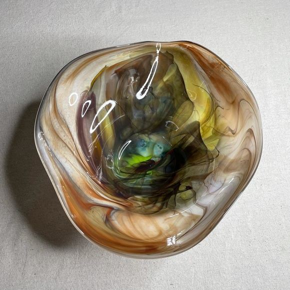 Fluted Blown Glass Centerpiece - Picture 3 of 9